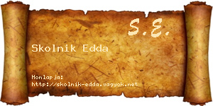 Skolnik Edda névjegykártya